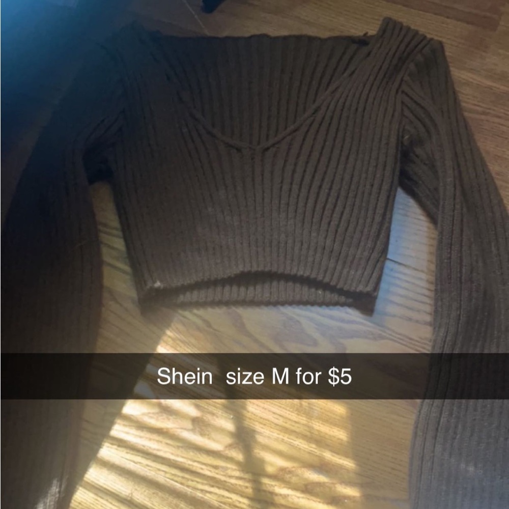 Shein, long sleeve crop top